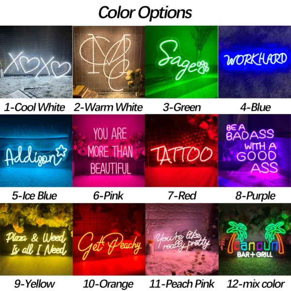 Rainbow Neon LED Light Sign USB Charging Wall Decor Children Kindergarten Bedroom Desk Decoration Night Lights Table Lamps - Image 6