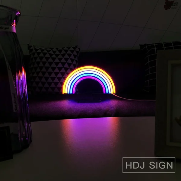 Rainbow Neon LED Light Sign USB Charging Wall Decor Children Kindergarten Bedroom Desk Decoration Night Lights Table Lamps - Image 4