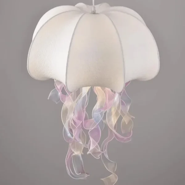 SANDYHA Jellyfish Shaped Nordic Silk Pendant Lights Chandelier Ideal for Living Room Bedroom Dining Table Stylish Lighting Decor - Image 4