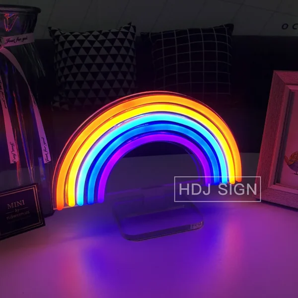 Rainbow Neon LED Light Sign USB Charging Wall Decor Children Kindergarten Bedroom Desk Decoration Night Lights Table Lamps - Image 3